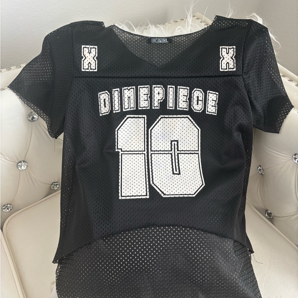 Dimepiece Black Mesh Jersey Top